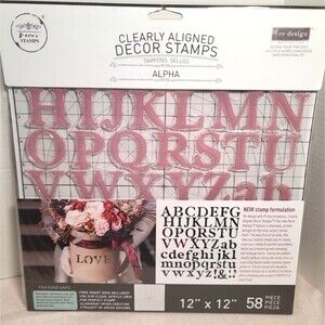 NEW Alpha- Clearly Aligned Decor Stamp- Redesign Prima letters ALPHABET Set
